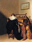 Pieter Codde Lady Seated at Virginals oil painting